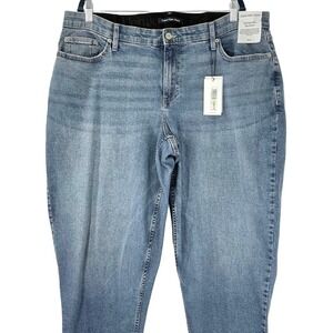 NEW Calvin Klein Jeans Mid Rise‎ Slim Boyfriend Women's Denim Jeans Size 18W NWT